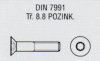 DIN 7991 Tř.8.8 Pozink
